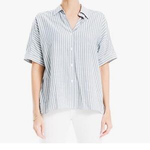 Max Studio Striped Button-Up Shirt